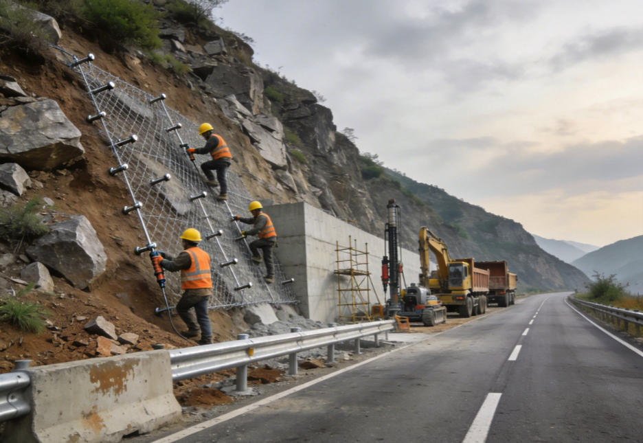 茶山镇公路道路护坡